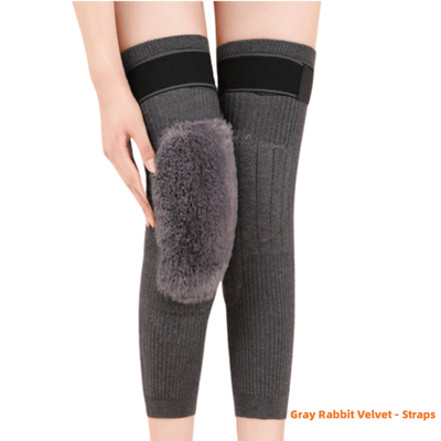 2 Pcs Adjustable Cashmere wool Knee Warmers -30° warm knee pads with strap for men and women