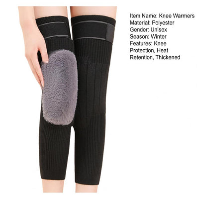 2 Pcs Adjustable Cashmere wool Knee Warmers -30° warm knee pads with strap for men and women