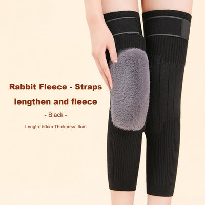 2 Pcs Adjustable Cashmere wool Knee Warmers -30° warm knee pads with strap for men and women