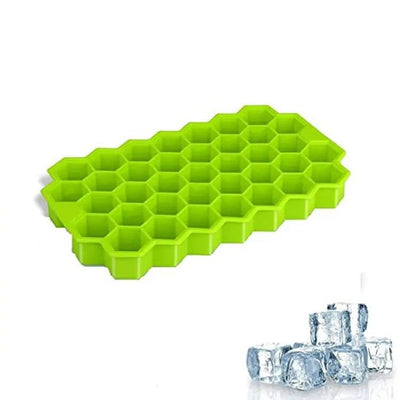 Silicone Ice Cube Tray with Lid - Honey Comb Push Pop Mini Ice Cube Molds